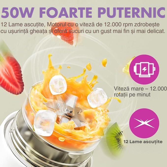 Blender Smart Portabil 500 ml – Touchscreen