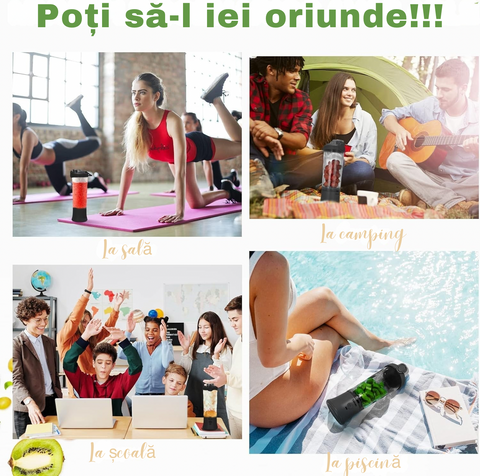 Blender Portabil 270W – Smoothie-uri & Shake-uri Oriunde, Rezistent & Reîncărcabil | RapidChef