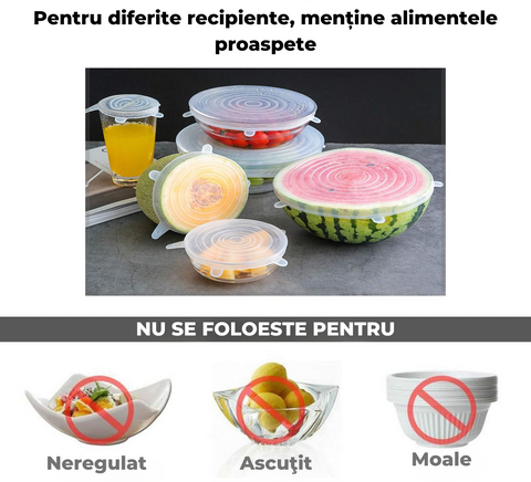 🥦 Set Capace din Silicon pentru Alimente – Reutilizabile, Etanșe și Flexibile | RapidChef