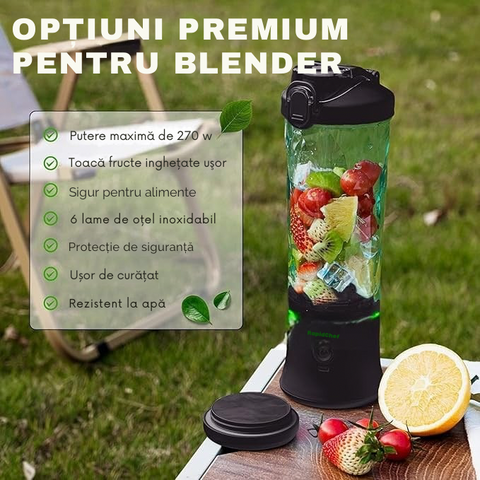 Blender Portabil 270W – Smoothie-uri & Shake-uri Oriunde, Rezistent & Reîncărcabil | RapidChef