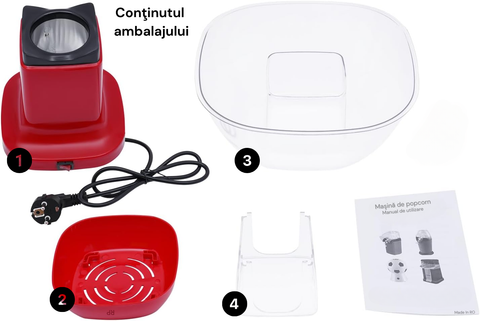 🍿 Mașină de Popcorn pentru Acasă – 1200W, Preparare Rapidă și Fără Ulei | RapidChef