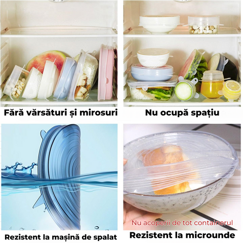 🥦 Set Capace din Silicon pentru Alimente – Reutilizabile, Etanșe și Flexibile | RapidChef