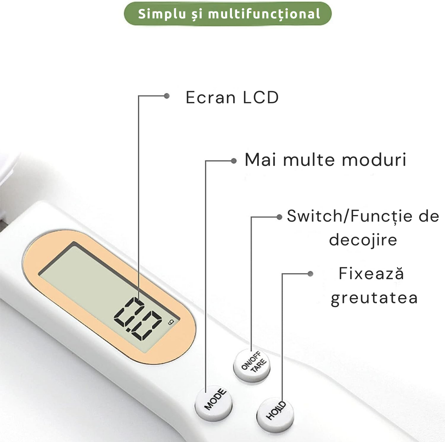 Lingură cu Cântar Digital de Precizie
