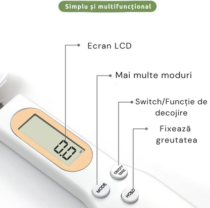 Lingură cu Cântar Digital de Precizie