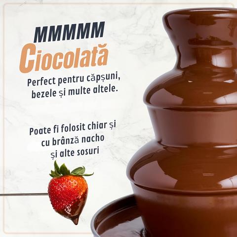 🍫 Fântână de Ciocolată 1.5 L pentru Evenimente, Petreceri și Serii de Film | Perfectă pentru Desserturi și Gustări | RapidChef