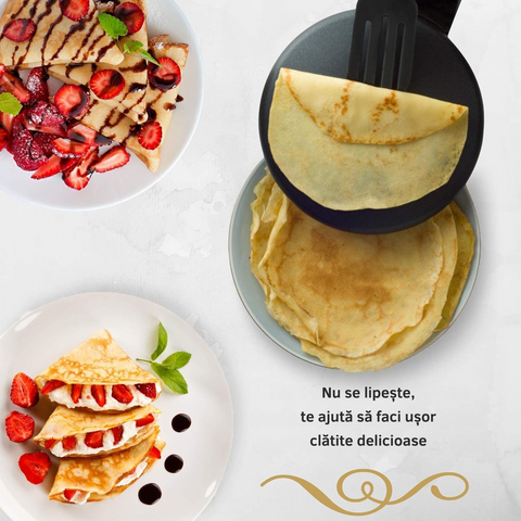 🥞Tigaie Electrică pentru Clătite, Non-stick, Portabil, cu Control Automatic al Temperaturii – RapidChef