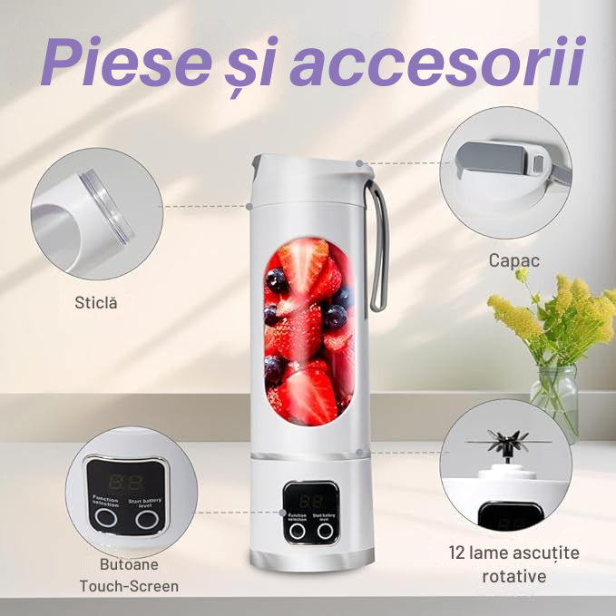 Blender Smart Portabil 500 ml – Touchscreen