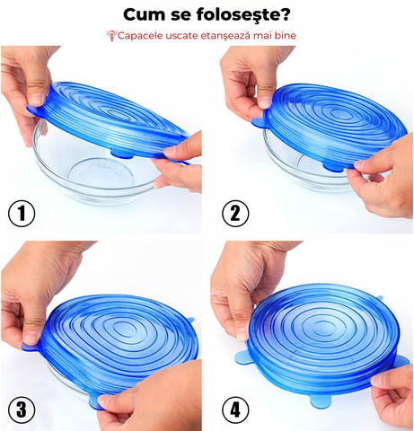 🥦 Set Capace din Silicon pentru Alimente – Reutilizabile, Etanșe și Flexibile | RapidChef