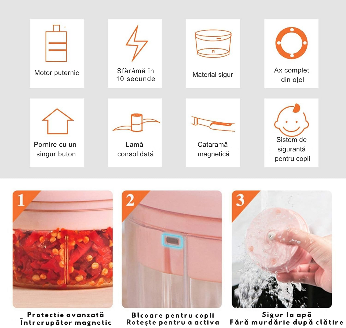 Tocător Electric Portabil 250ml